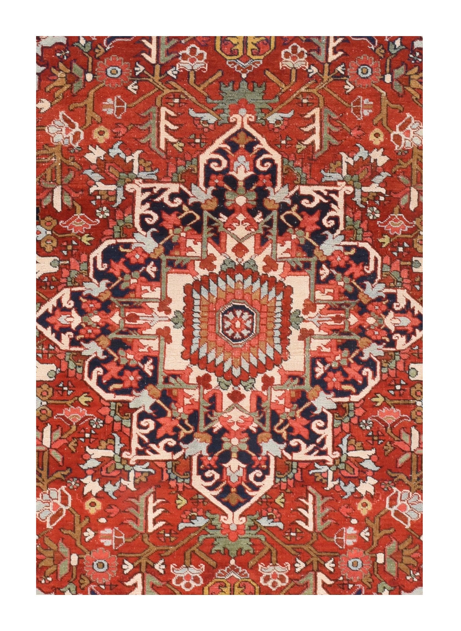 Antique Red Heriz Serapi Persian Area Rug