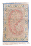 Vintage Ivory Ivory Qum Persian Area Rug