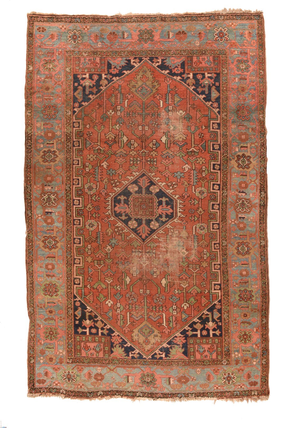 Antique Rust Rust Heriz Serapi Persian Area Rug