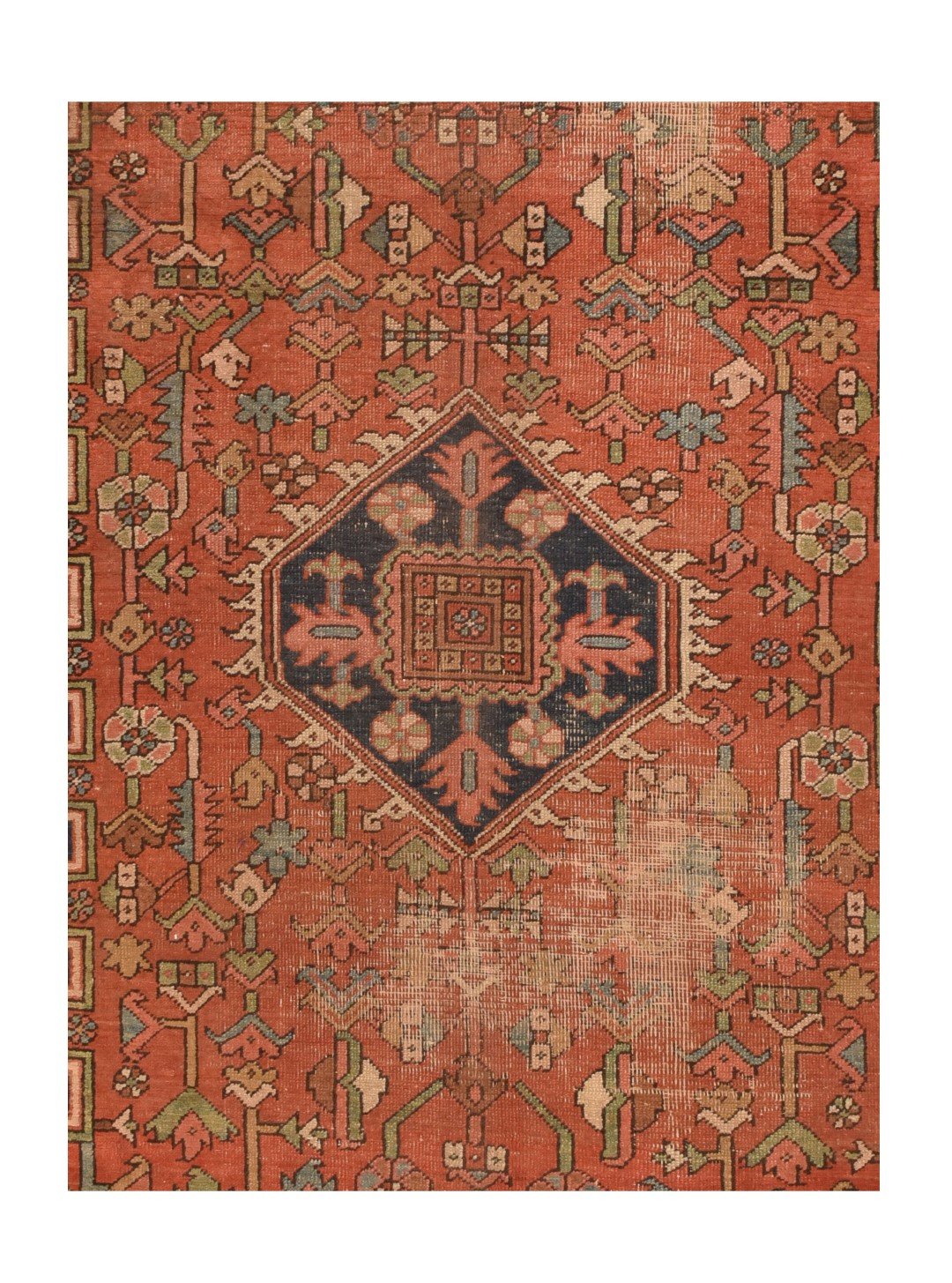 Antique Rust Heriz Serapi Persian Area Rug