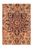 Antique Ivory Lavar Kerman Persian Area Rug