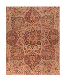 Antique Ivory Lavar Kerman Persian Area Rug