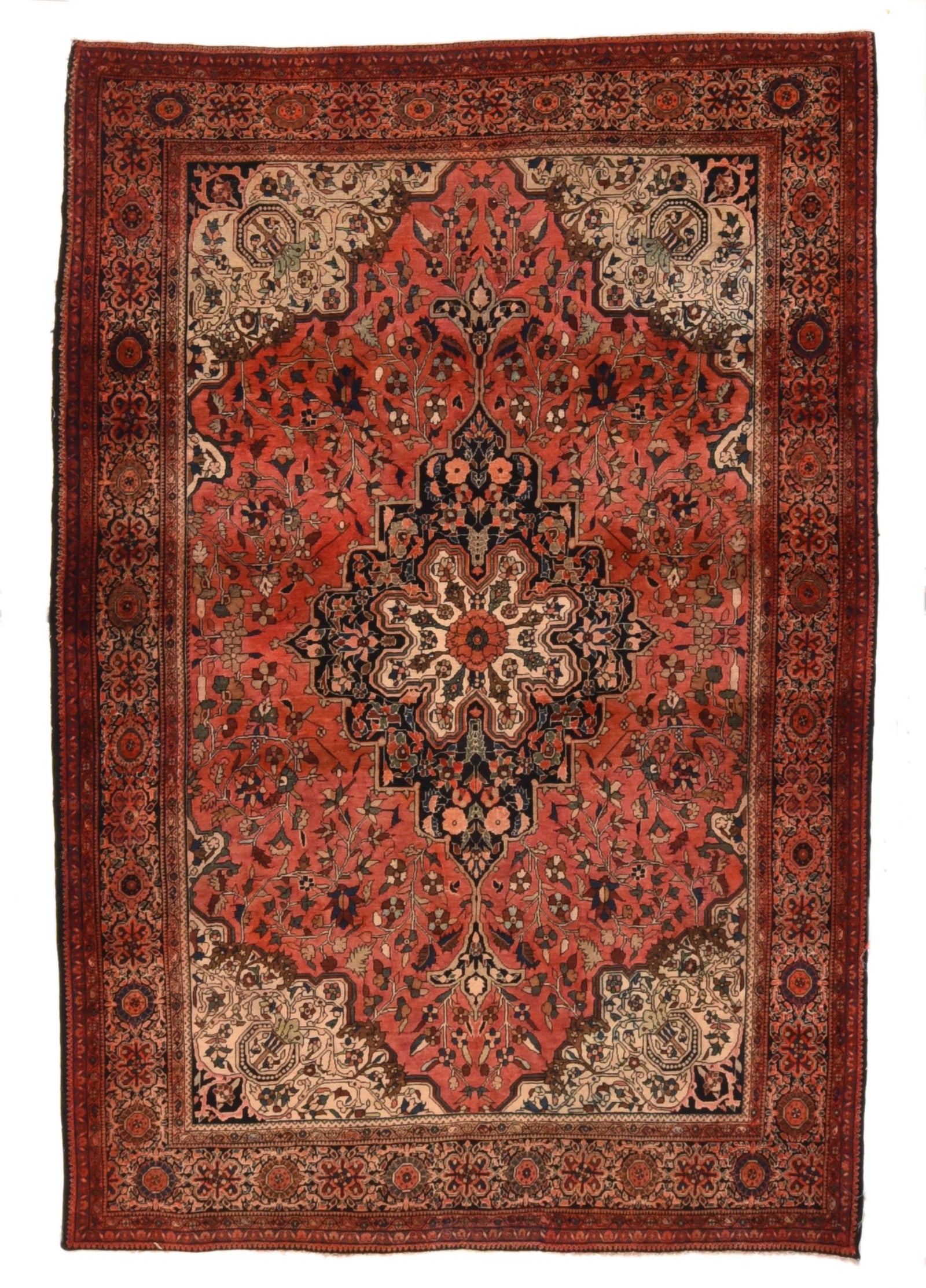 Antique Red Red Farahan Sarouk Persian Area Rug