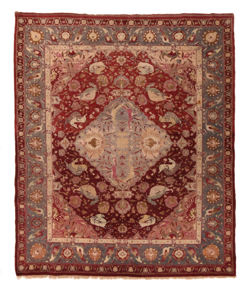 Antique Red Red Agra Indian Area Rug