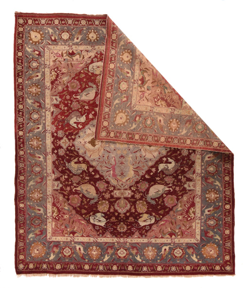 Antique Red Agra Indian Area Rug