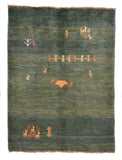 Vintage Green Persian Gabbeh Area Rug