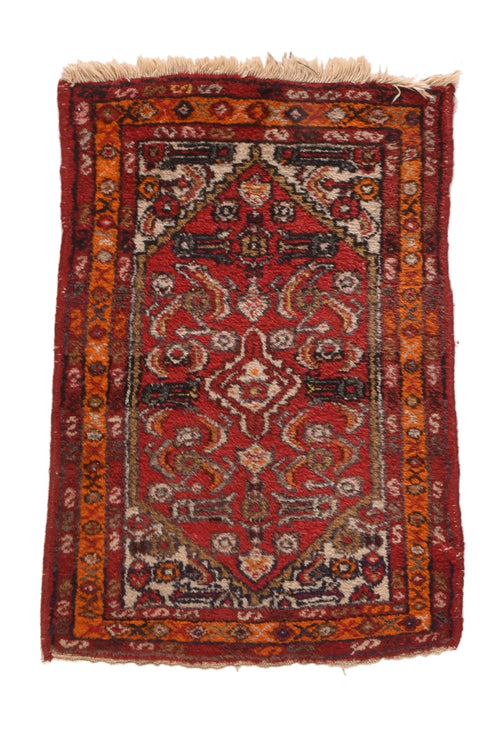 Vintage Red Hamedan Persian Area Rug