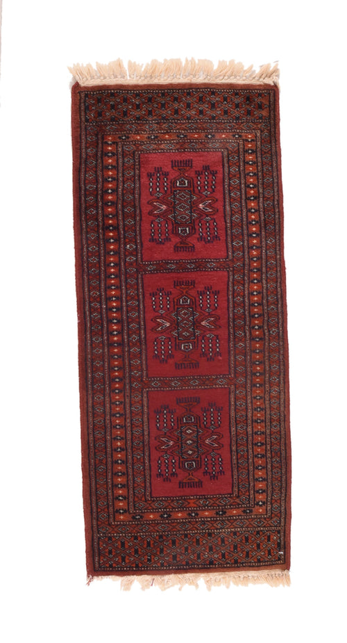 Vintage Red Bokhara Pakistan Area Rug