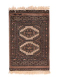 Vintage Brown Pakistan Bokhara Area Rug