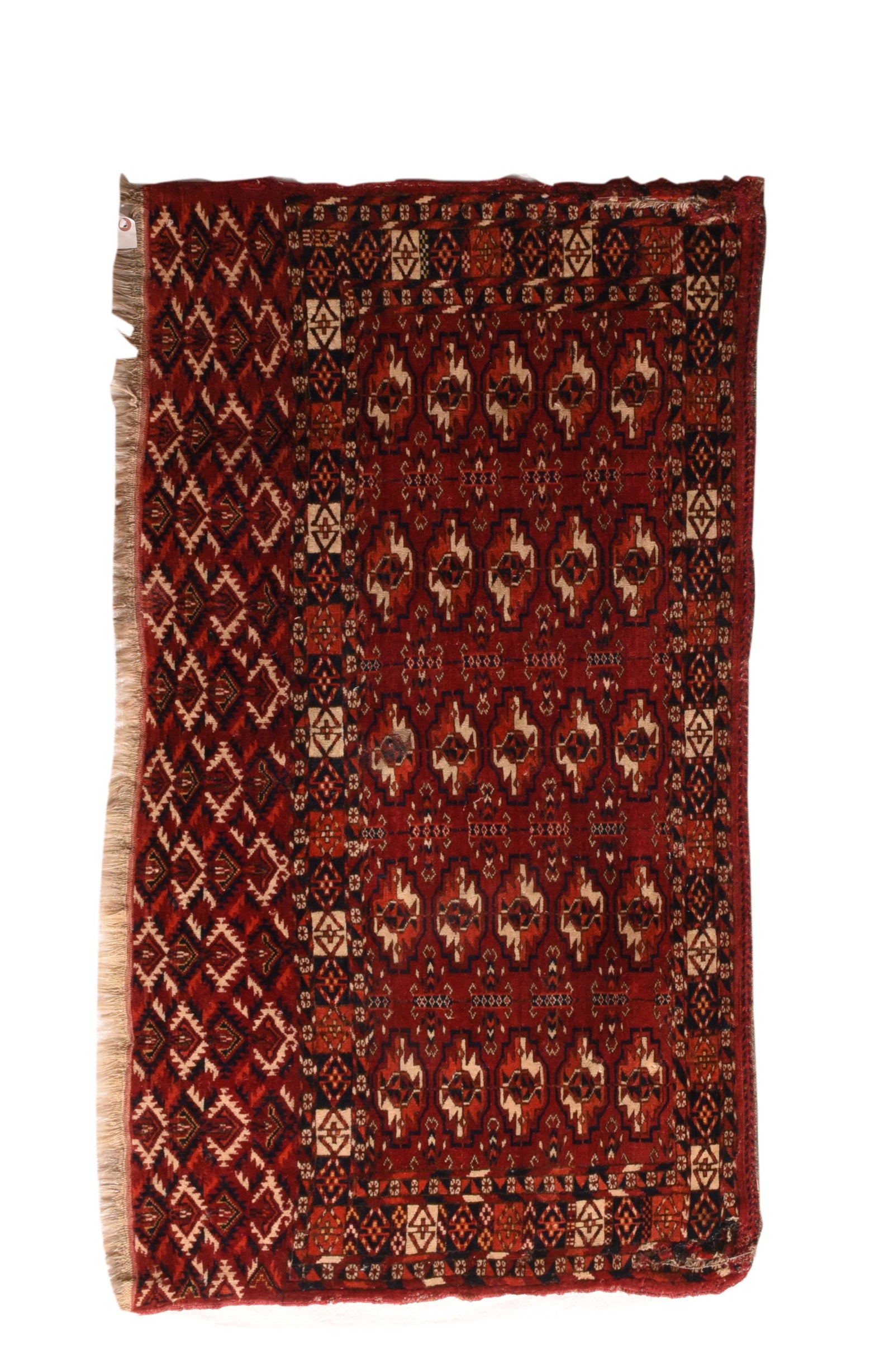 Antique Red Torkaman Russian Area Rug