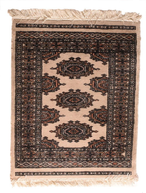 Vintage Brown Pak Bokhara Area Rug