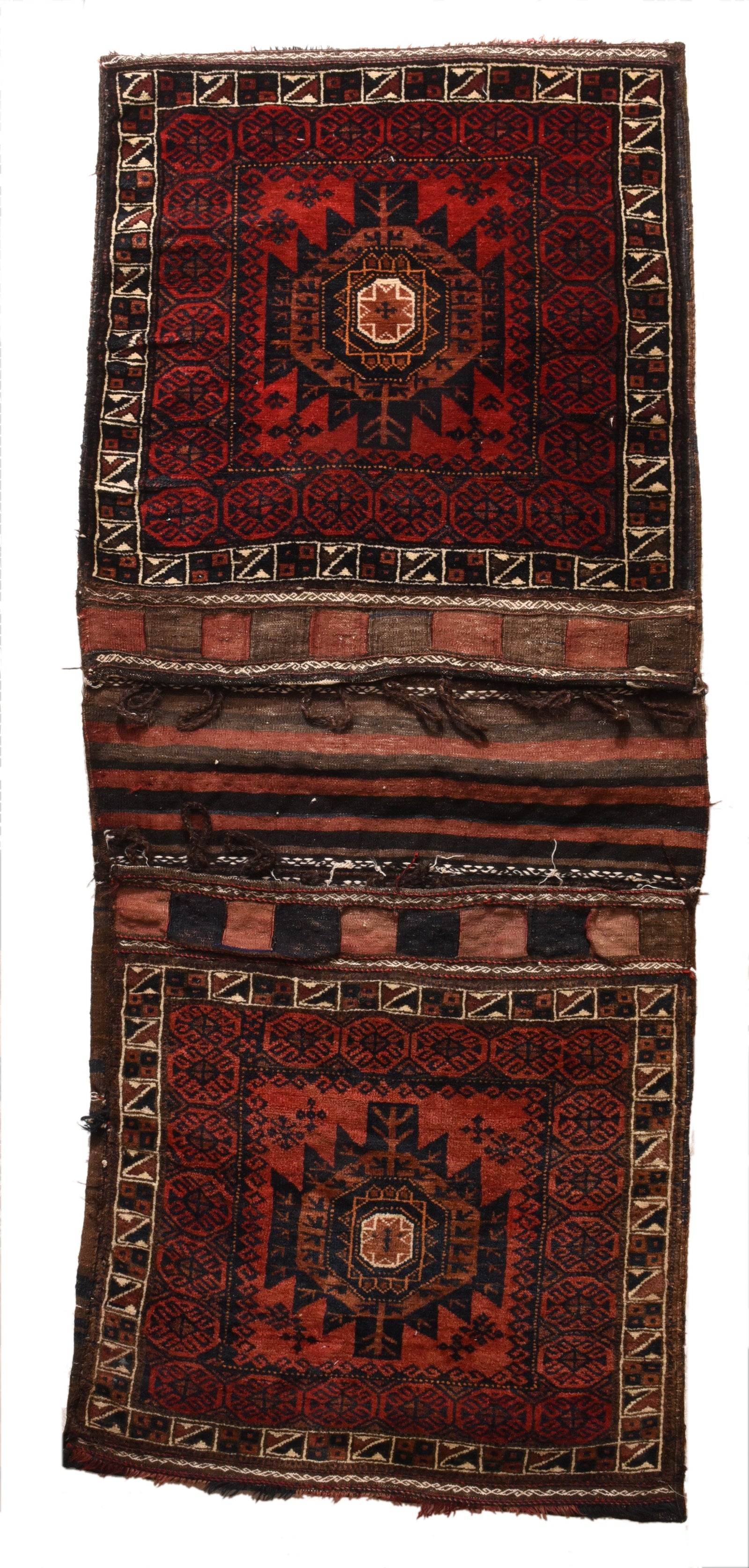 Vintage Red Persian Tribal Balouch Saddle Bag Area Rug