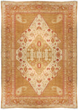 Antique Light Brown Oushak Turkish Area Rug