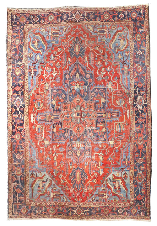 Antique Persian Heriz Serapi Area Rug