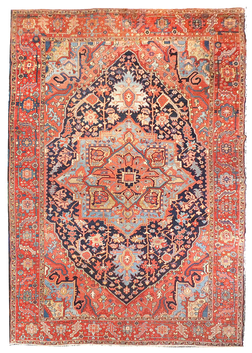 Antique Rust Persian Heriz Serapi Area Rug