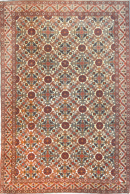 Antique Brown Persian Tehran Area Rug
