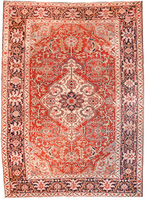 Antique Red Perisan Serapi Area Rug