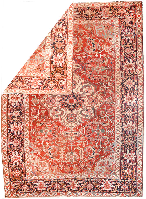 Antique Perisan Serapi Area Rug