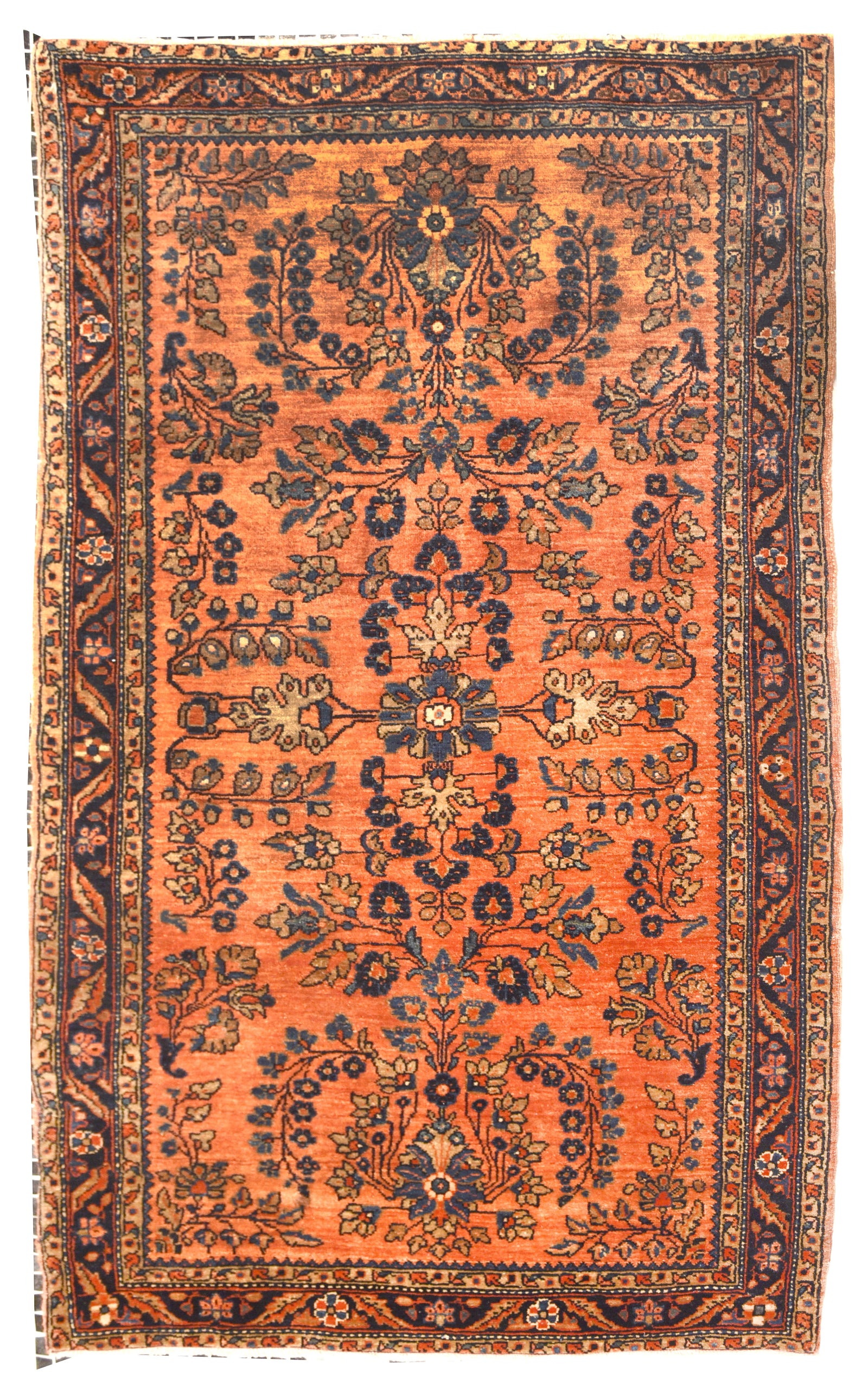 Antique Rust Sarouk Perisan Area Rug