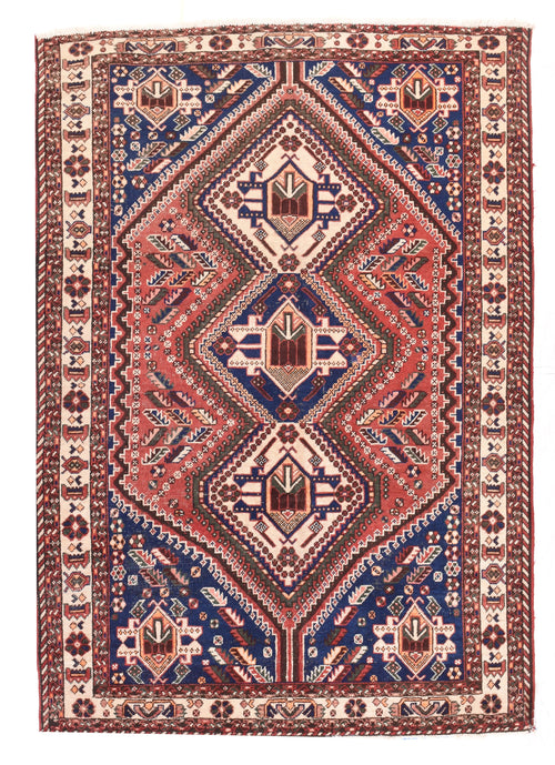 Semi Antique Rust Qashqai Persian Area Rug