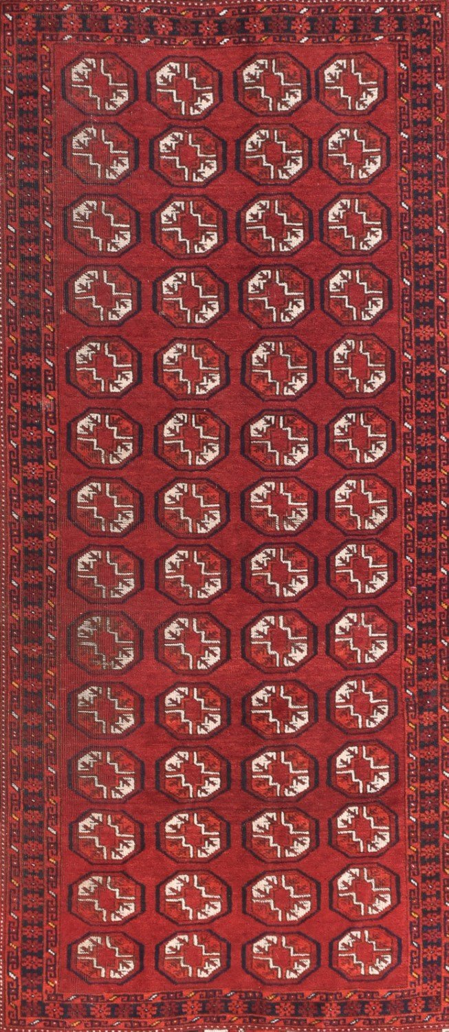 Semi Antique Hand Made Torkoman Persian Rug