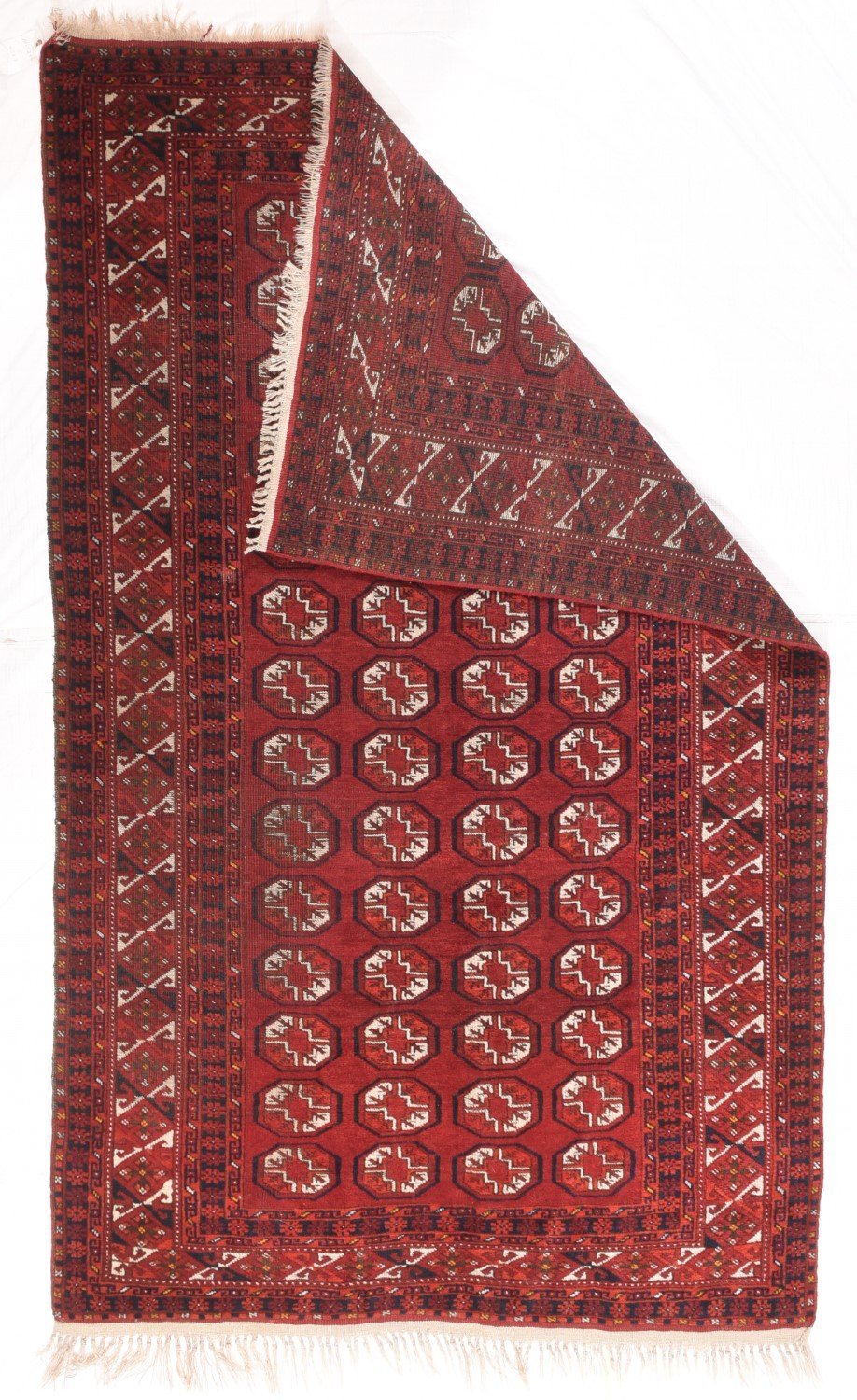 Semi Antique Hand Made Torkoman Persian Rug