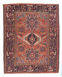 Antique Rust Karejeh Persian Area Rug