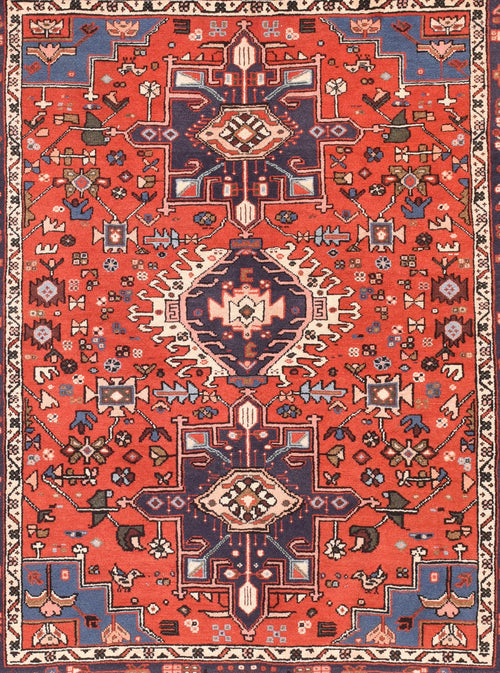 Semi Red Karajeh Persian Area Rug