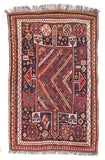 Antique Black Kashkaie Shiraz Persian Area Rug