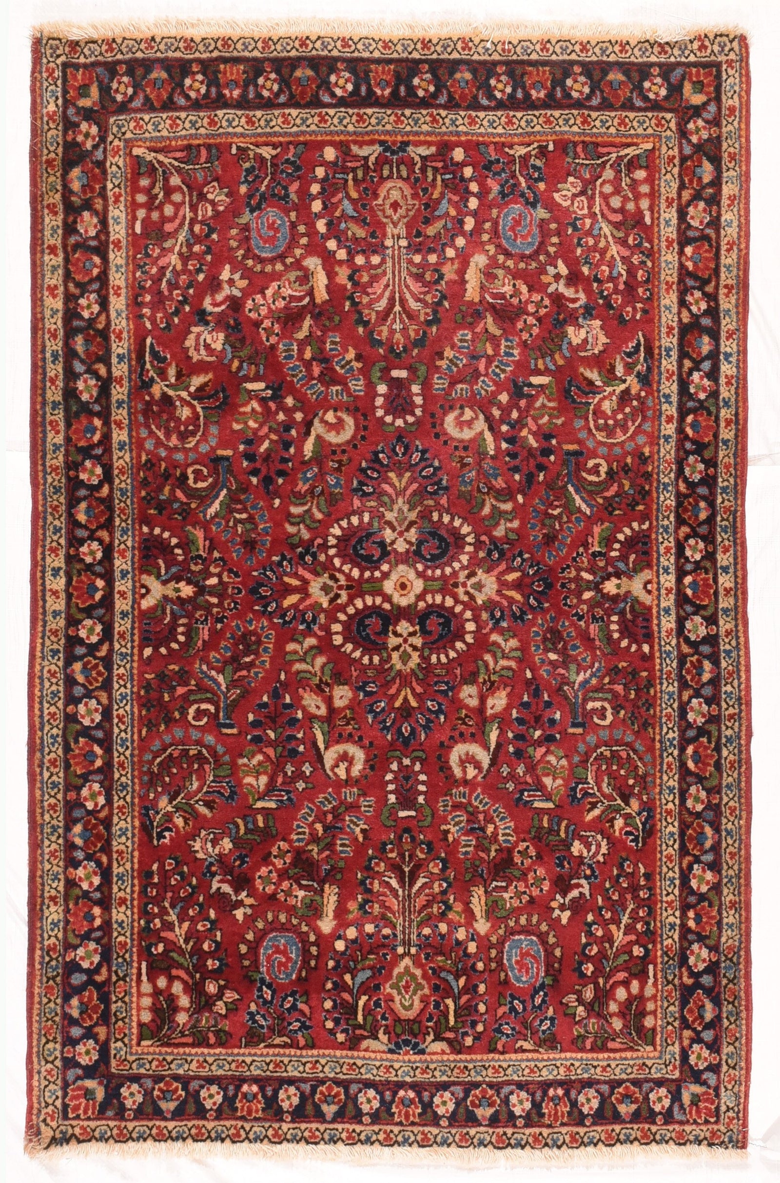 Antique Red Sarouk Persian Area Rug