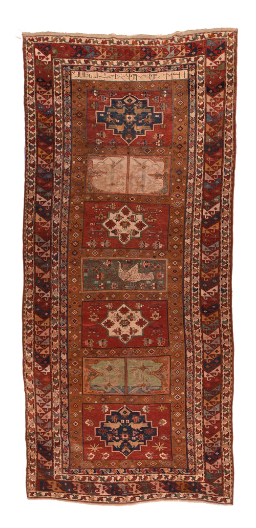 Antique Red Kazak Russain Area Rug