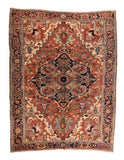 Antique Red Serapi Heriz Persian Area Rug