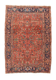 Antique Rust Heriz Persian Area Rug