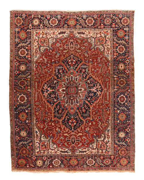 Hand Knotted Persian Heriz Wool