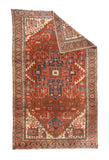 Antique Heriz Serapi Persian Area Rug