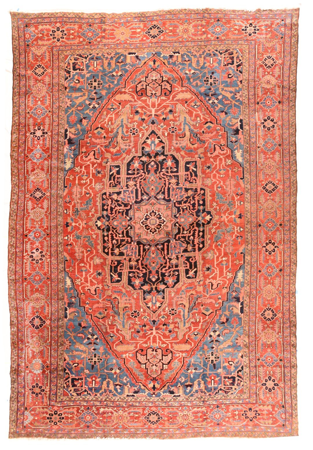 Antique Rust Heriz Serapi Persian Area Rug