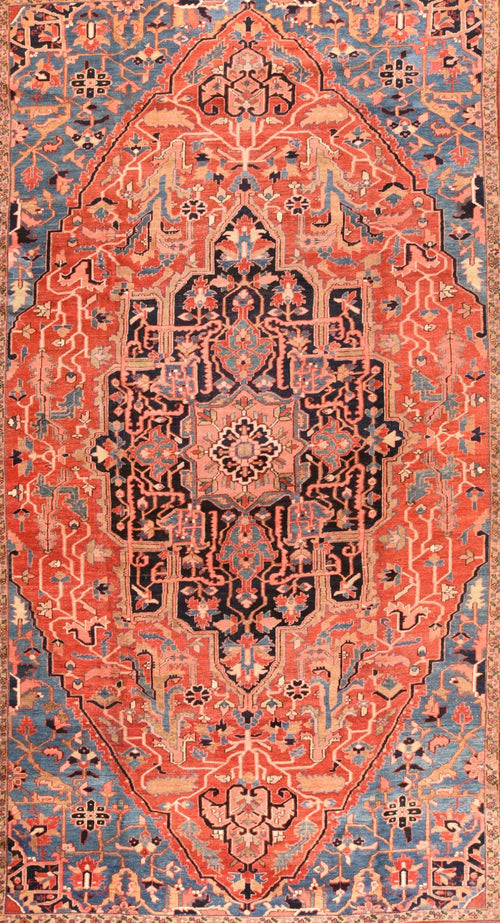 Antique Heriz Serapi Persian Area Rug