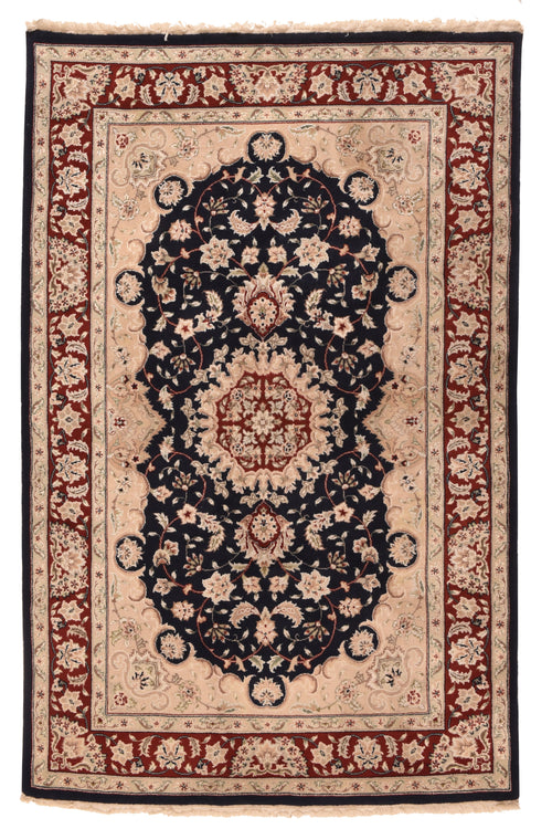 Excellent Beige Tabriz Persian Design Pakistan Area Rug