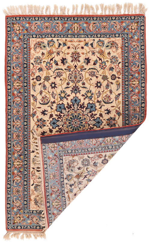 Antique Persian Isfahan Silk Area Rug