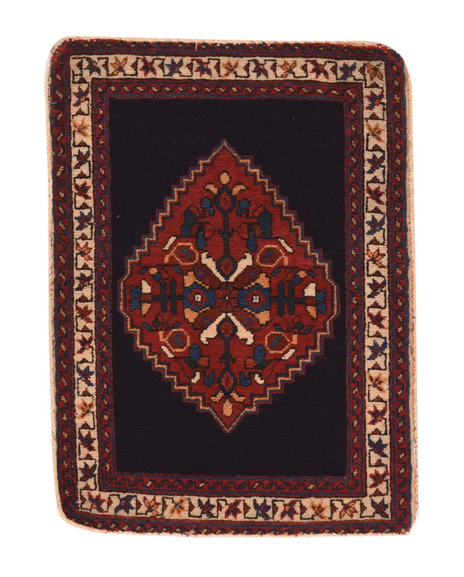 Antique Black Fine Persian Afshar Area Rug