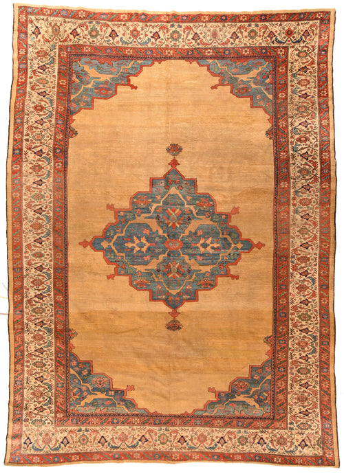 Antique Light Blue Persian Sultanabad Area Rug