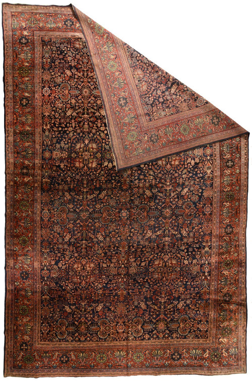 Antique Persian Sarouk Area Rug