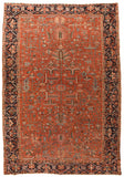 Antique Black Persian Heriz Serapi Area Rug