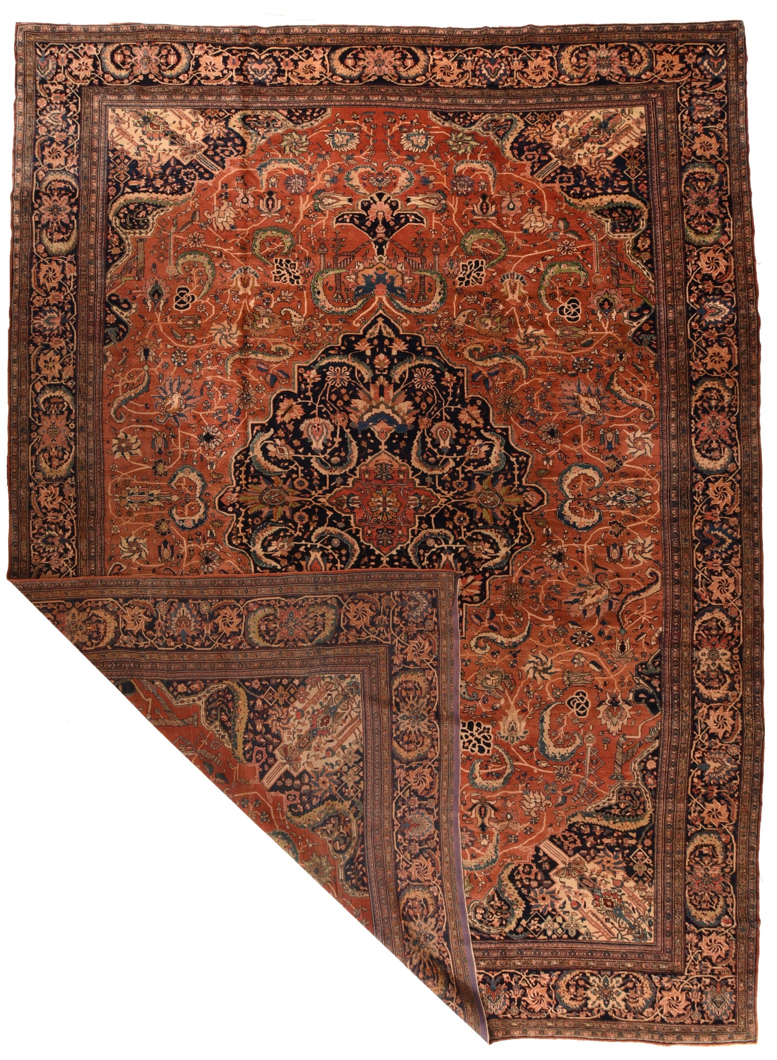 Antique Persian Farahan Sarouk Area Rug