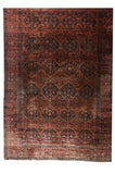 Antique Dark Brown Persian Motashan Kashan Area Rug