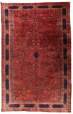 Antique Red Persian Mohajeran Sarouk Area Rug