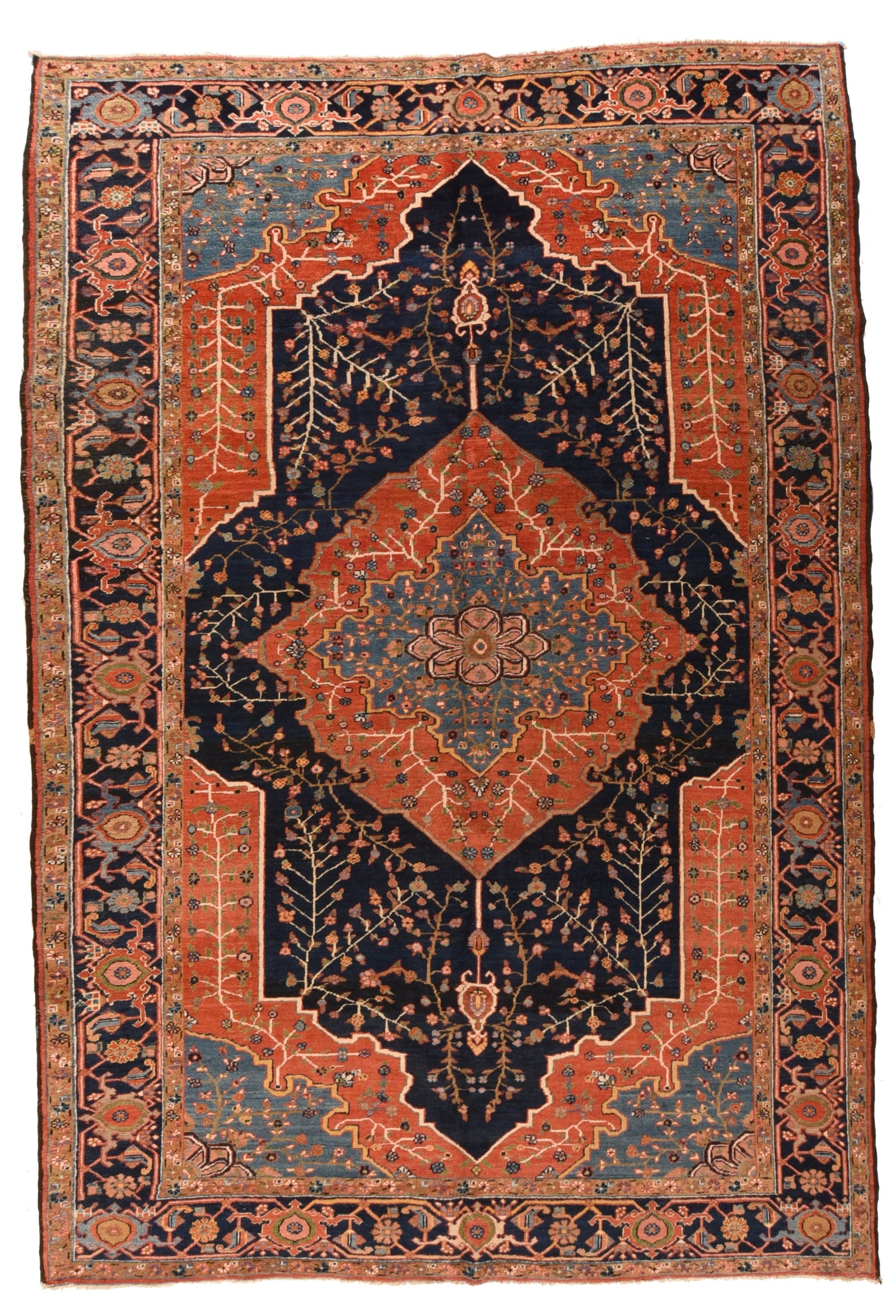 Antique Rust Persian Heriz Area Rug