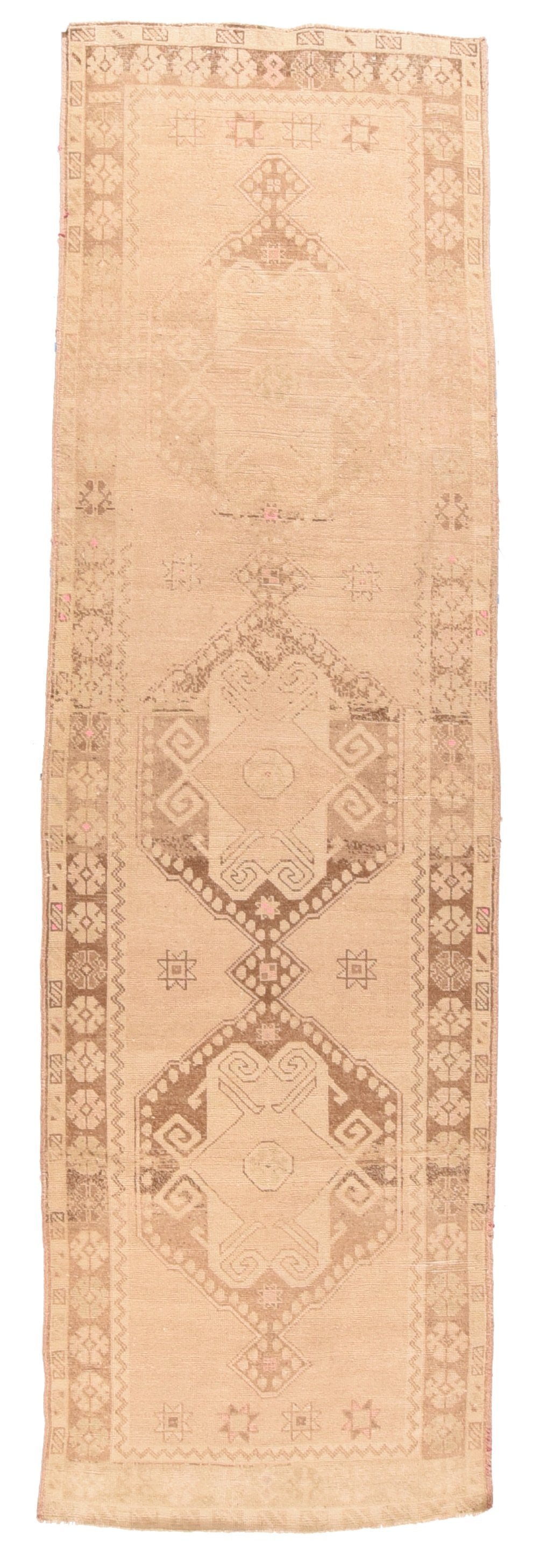 Antique Light Brown Turkish Area Rug