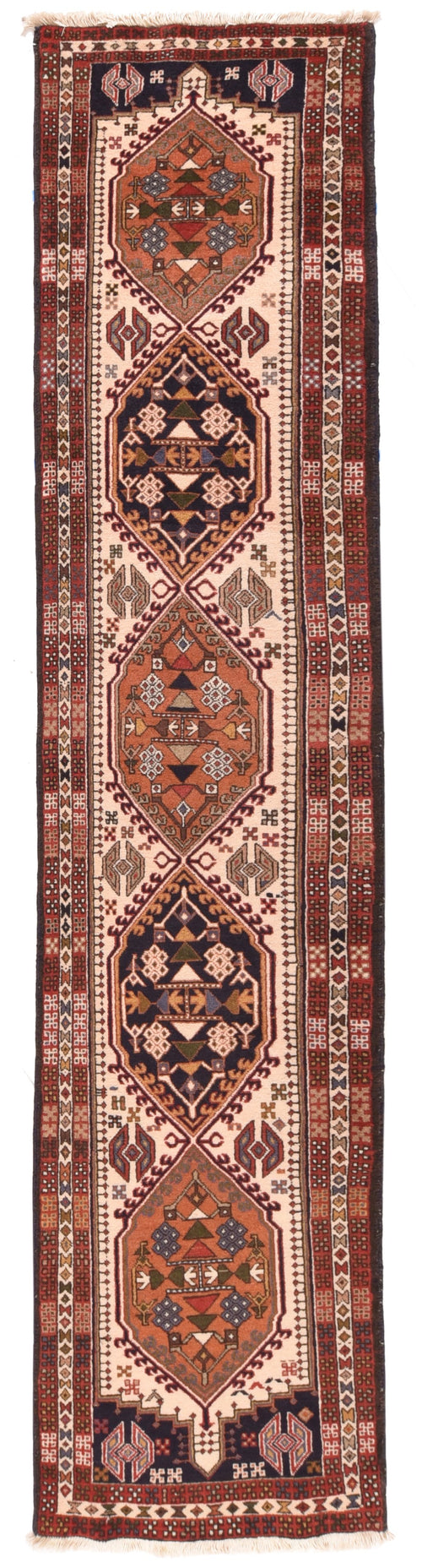 Semi Antique Light Brown Persian Tribal  Area Rug