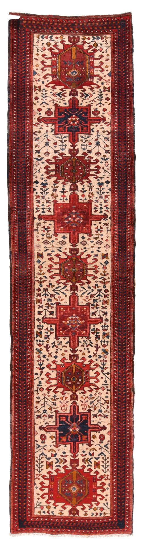 Semi Antique Red Persian Karajeh Area Rug